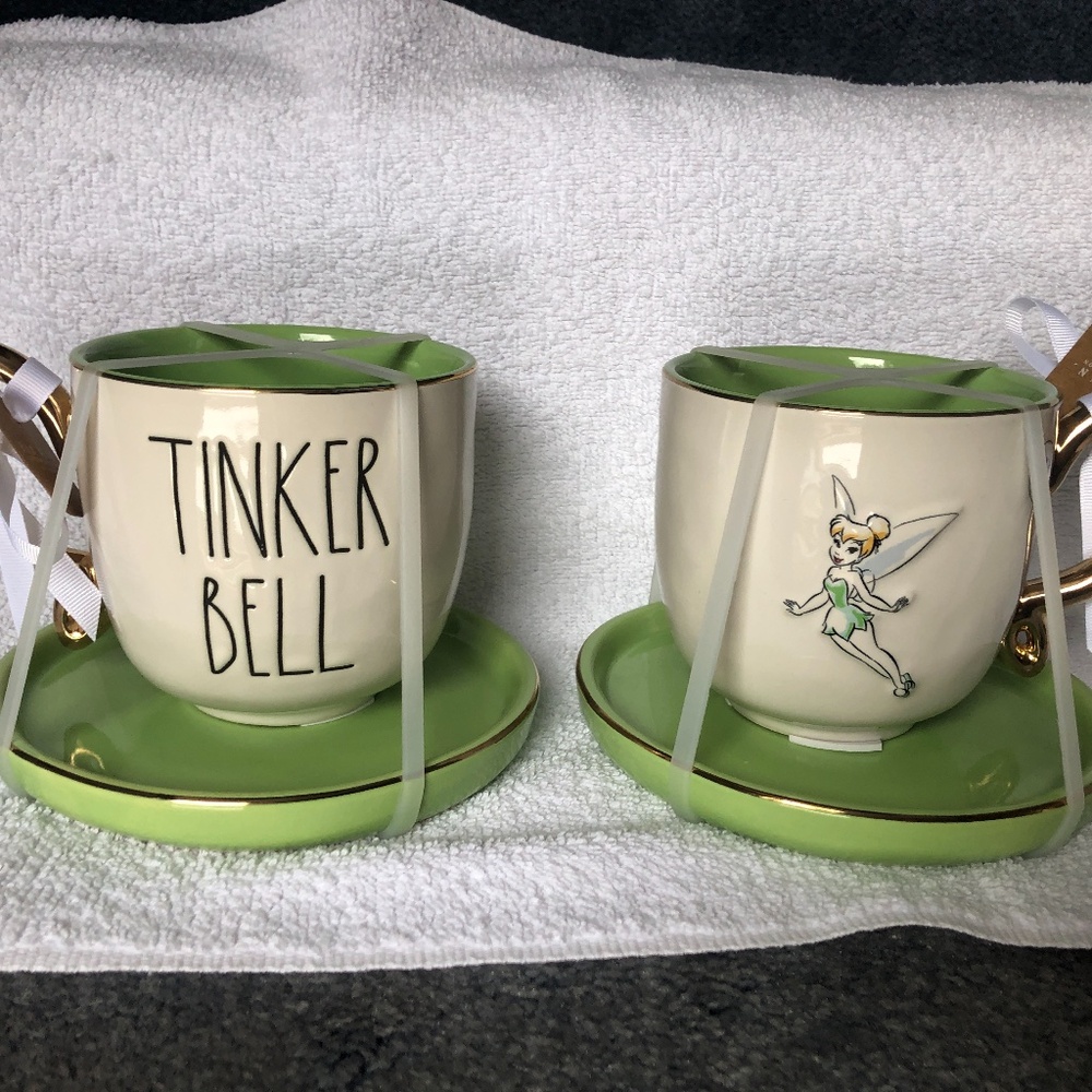 NWT Rae Dunn Disney Tinker Bell Tinkerbell Extra Large Cup and Saucer